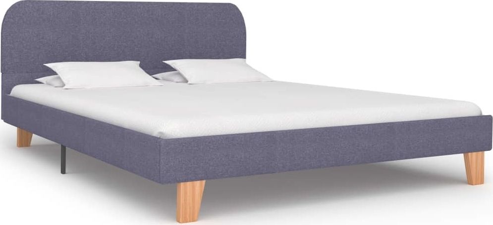 vidaXL Rama łóżka, jasnoszara, tapicerowana tkaniną, 140 x 200 cm