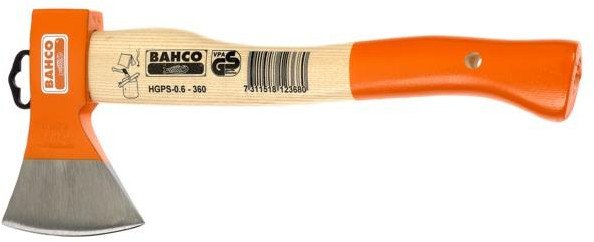 Bahco HGPS-1.0-400, Single axe, Carpenter''s axe, Wood, 1 pc(s), Steel, Orange, Stainless steel, Wood