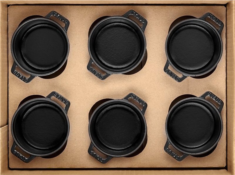 STAUB Zestaw 6 mini garnków żeliwnych Staub