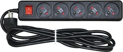 Listwa zasilająca Vakoss przeciwprzepięciowa 5 gniazd 3 m czarna (52-530LK)