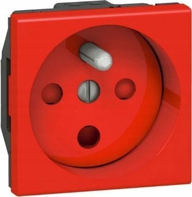 Legrand Gniazdo pojedyncze Legrand Mosaic 077114 z uziemieniem z blokadą 2M czerwone