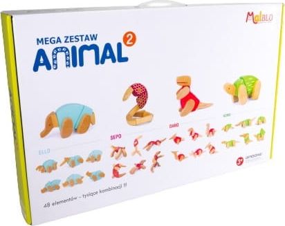 Malblo Klocki drewniane Mega zestaw Animal