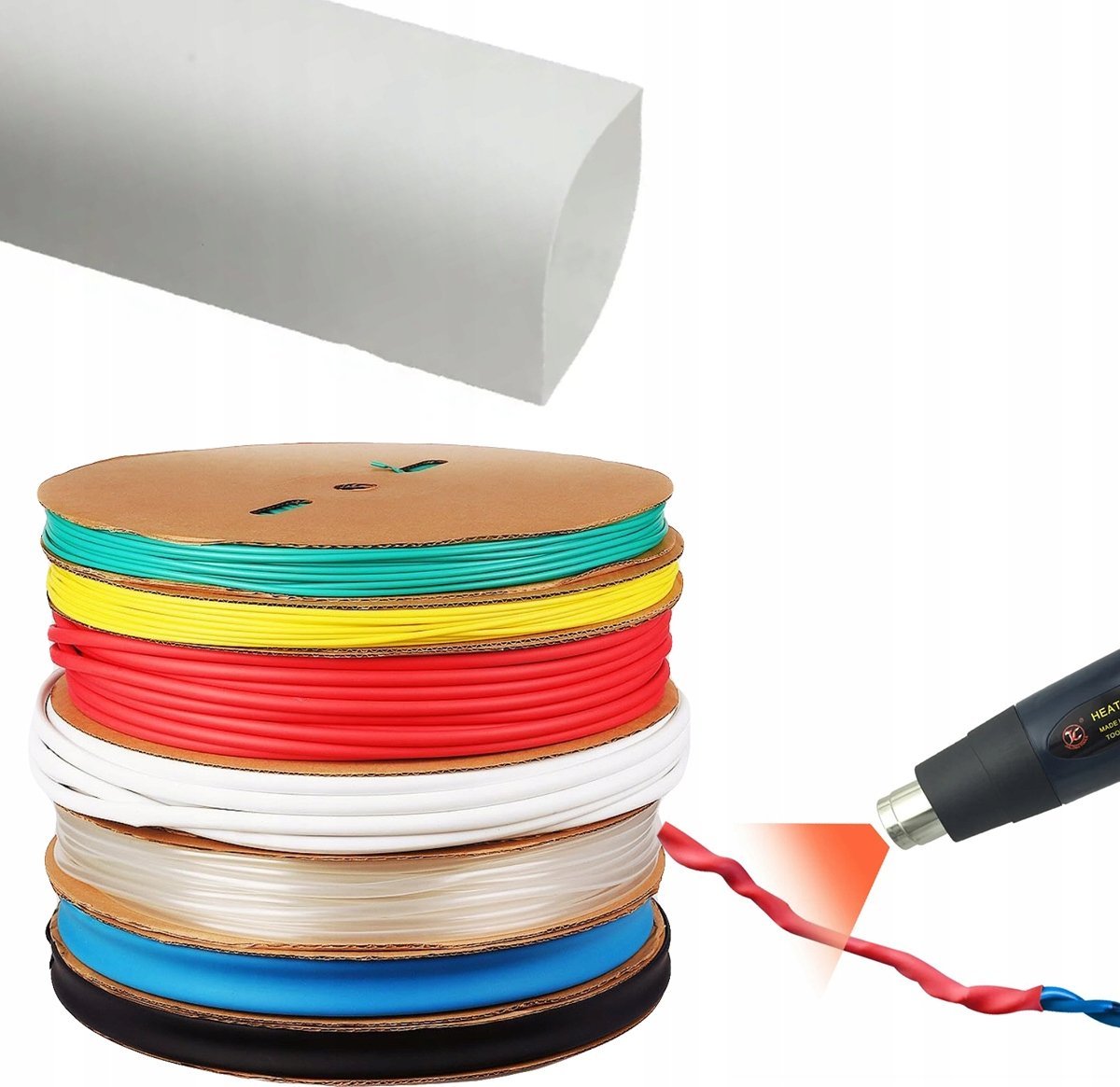 Rosfix KOSZULKI TERMOKURCZLIWE KOSZULKA RURKA TERMOKURCZLIWA BIAŁA 2MM / 1MM