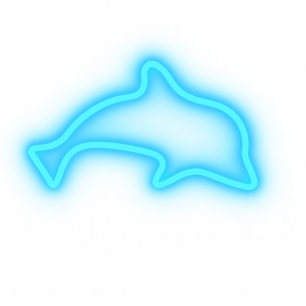 NEON LED NA ŚCIANĘ LAMPA USB NOCNA DELFIN NIEBIESKI DEKORACJA DO POKOJU OZDOBA
