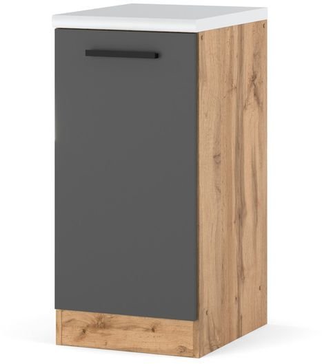 Szafka Kuchenna Stojąca Z Blatem Modułowa Blande 40cm Wotan Szary Mat