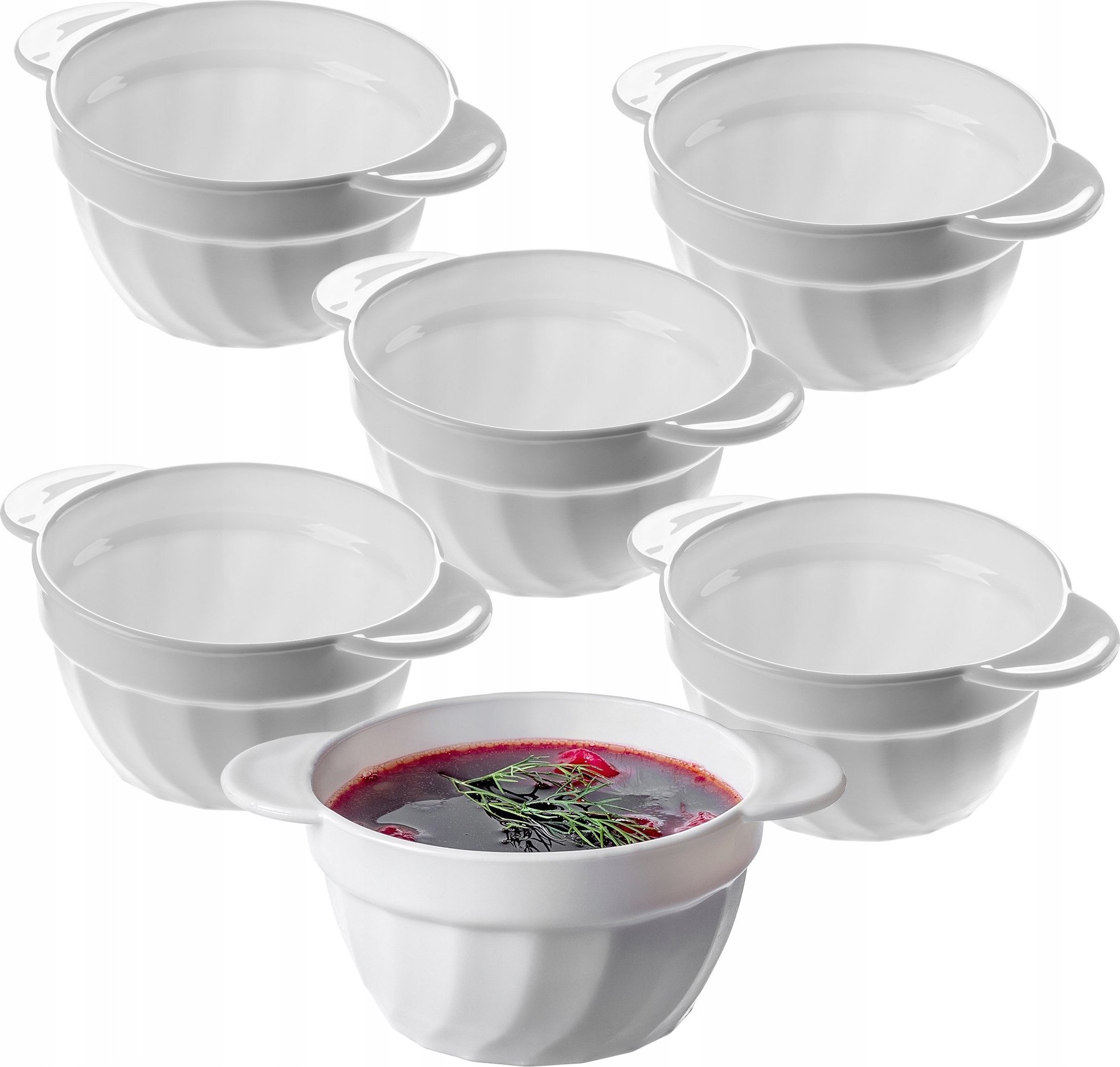 Kadax Bulionówka 650ml Flaczarka 6szt Biała Miska Do Zup