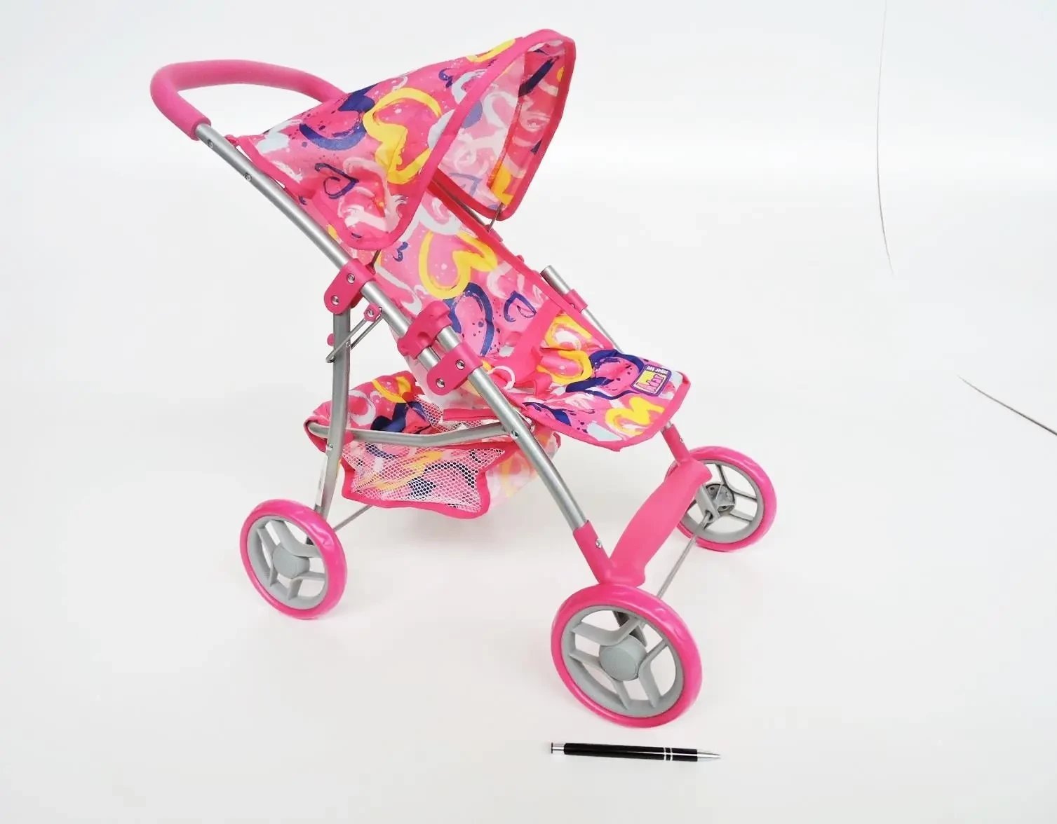 Adar Wózek dla lalek spacerowy, kolorowe serca w pudełku 533868 ADAR