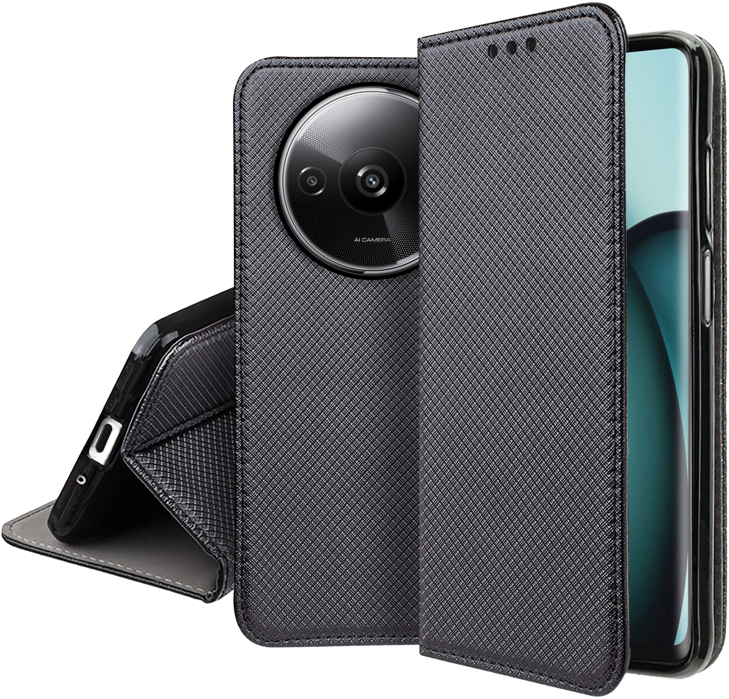 Etui do Xiaomi Redmi A3 4G SMART MAGNET CASE PORTFEL + SZKŁO OCHRONNE 9H
