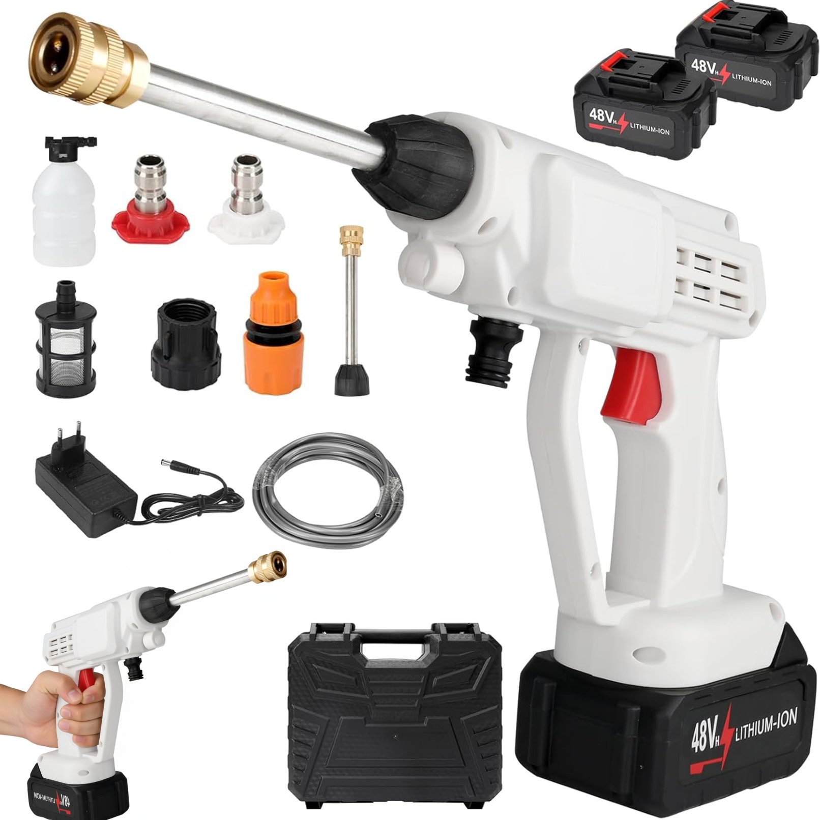 MYJKA AKUMULATOROWA CIŚNIENIOWA OGRODOWA ZESTAW POWER DO MYCIA OKIEN KOSTKI