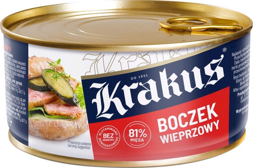 Krakus Krakus Konserwa boczek wieprzowy 300 g