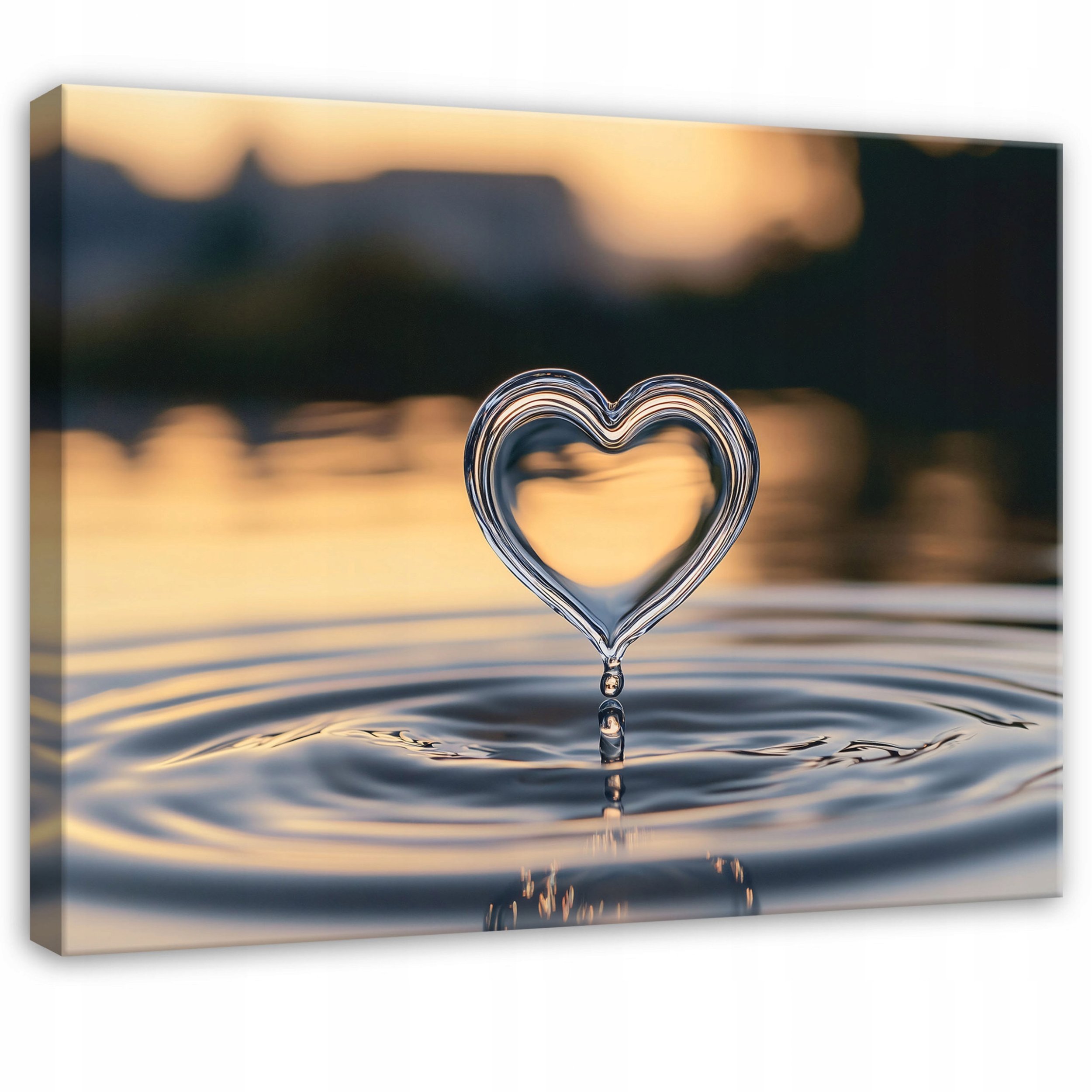 OBRAZ ABSTRAKCJA SERCE WODA DO SYPIALNI SALONU KUCHNI NA PŁÓTNIE 120x80