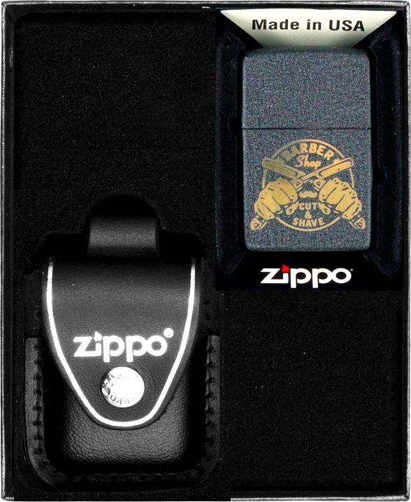 Zestaw ZIPPO Zapalniczka BARBER SHOP DESIGN Prezentowy No3