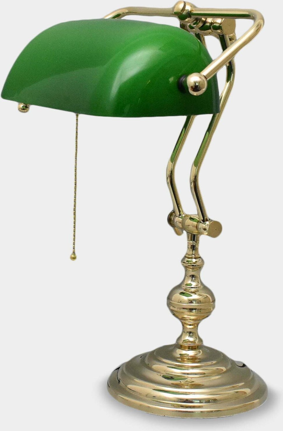 Lampa stołowa rzezbyzbrazu Lampa Gabinetowa Bankierska na Złotej Postawie Szmaragdowa