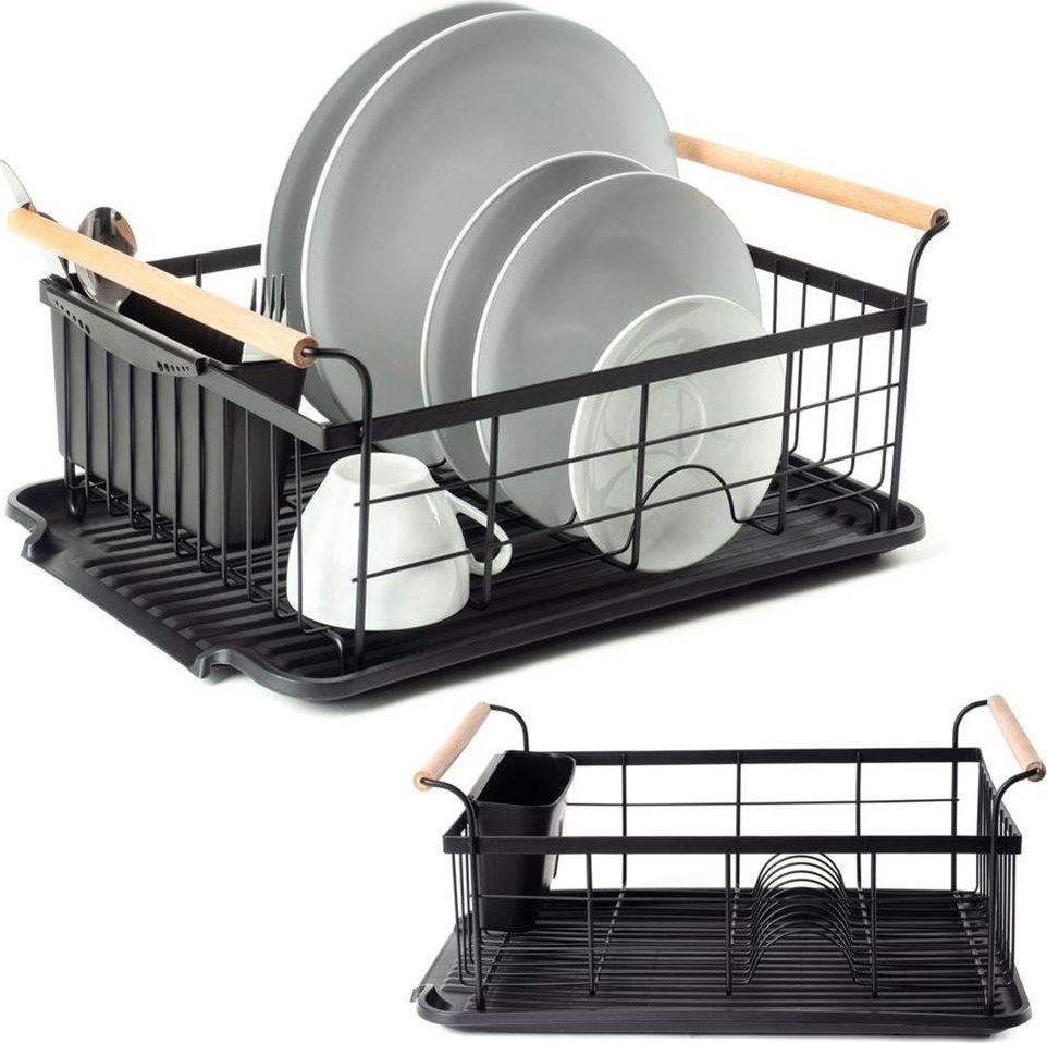 Vilde Suszarka na naczynia, CZARNA, ociekacz do naczyń, 42,5x29,5x19 cm