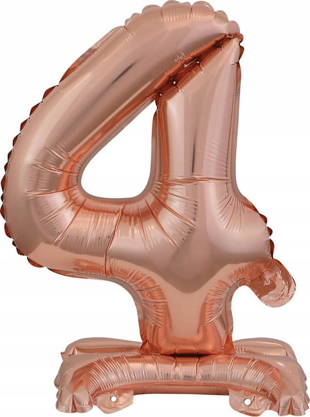AMSCAN Balon foliowy mini cyfra 4 ze stopką różowe złoto 22x40cm 9911737