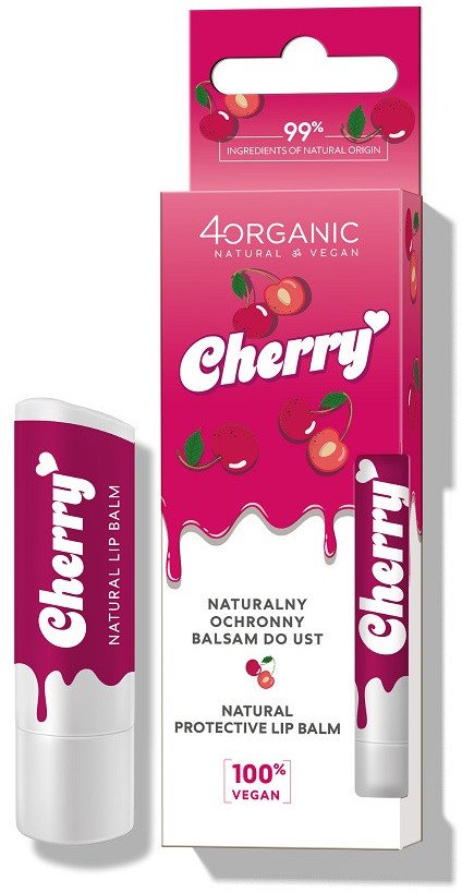 4organic Naturalny ochronny balsam do ust Cherry 5g