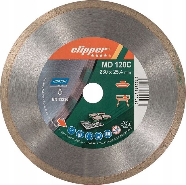 Norton Clipper CLIPPER tarcza diamentowa pełna PRO CERAMIC H10 230x25.4 (70184625096)