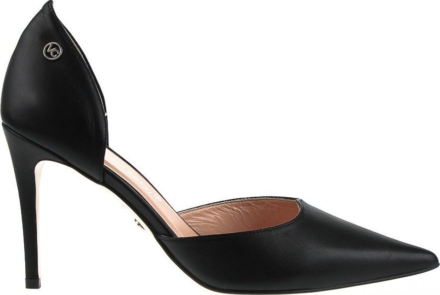 Victoria Gotti Sandały szpilki skórzane czarne Victoria Gotti-40