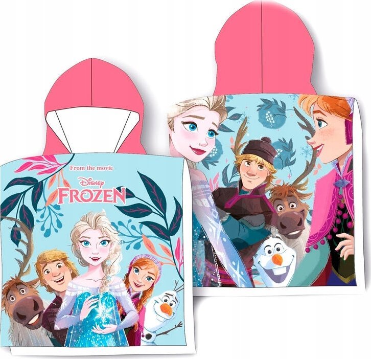 Disney Ponczo z kapturem Ręcznik szybkoschnący Kraina Lodu Frozen 50 x 100