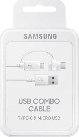 Kabel USB Samsung USB-A - microUSB + USB-C Biały (SMG207WHT)