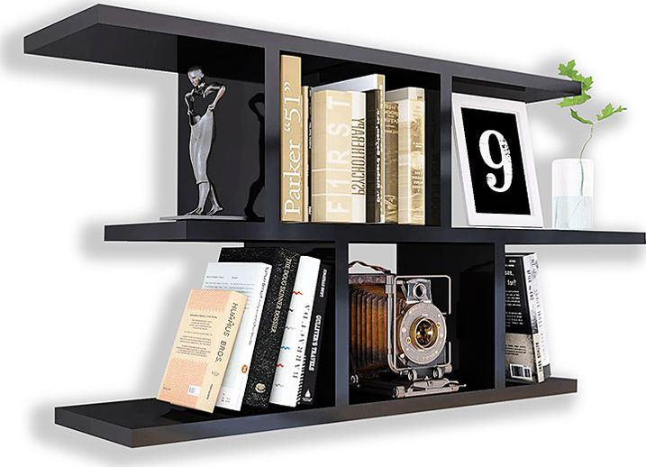 Elior Czarna minimalistyczna półka ścienna - Meggi