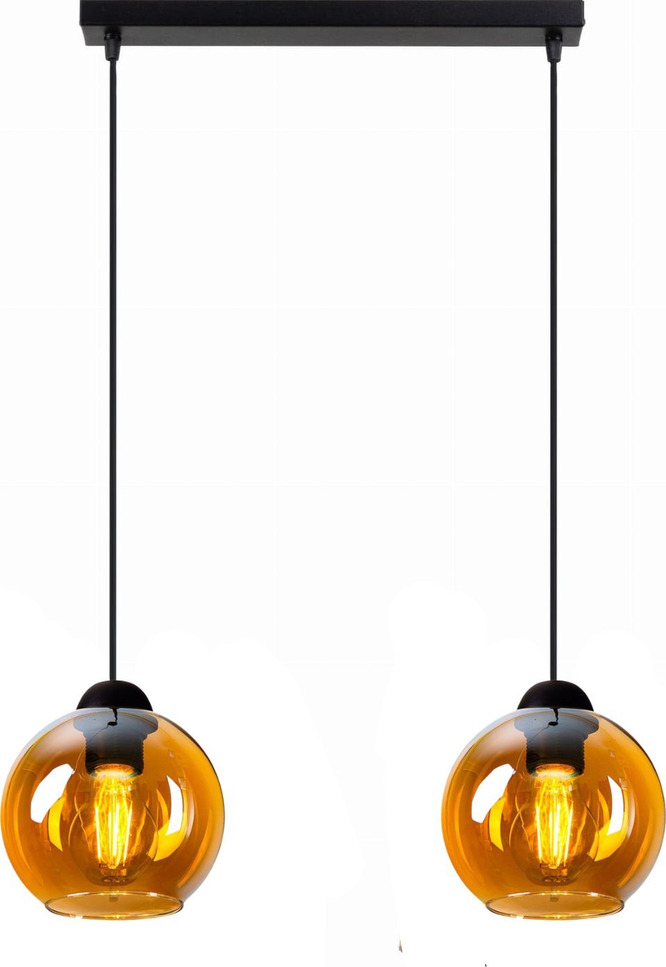 Lampa wisząca żyrandol 2 żarówki czarna BOLL