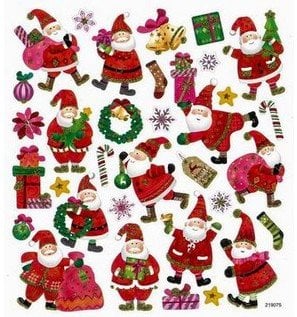 Dalp Naklejki z brokatem mikołaje