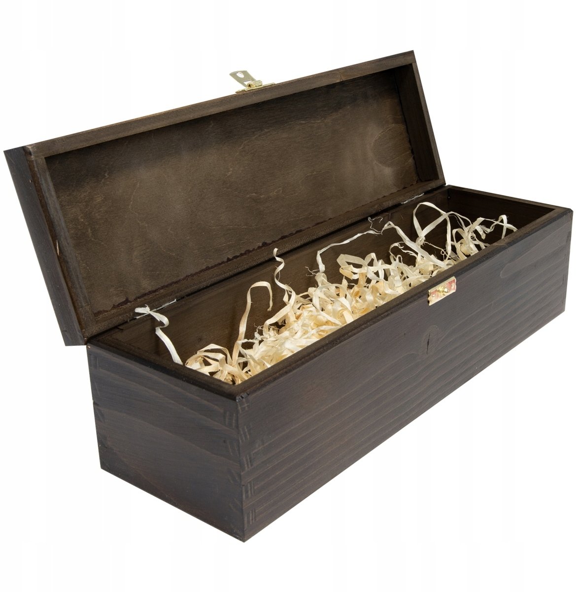 SKRZYNKA DREWNIANA na wino alkohol CIEMNY BRĄZ