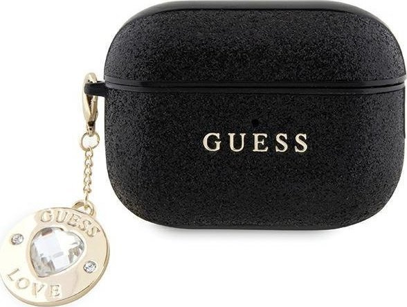 Guess Guess GUAP2PGEHCDK AirPods Pro 2 (2022/2023) cover czarny/black Fixed Glitter Heart Diamond Charm