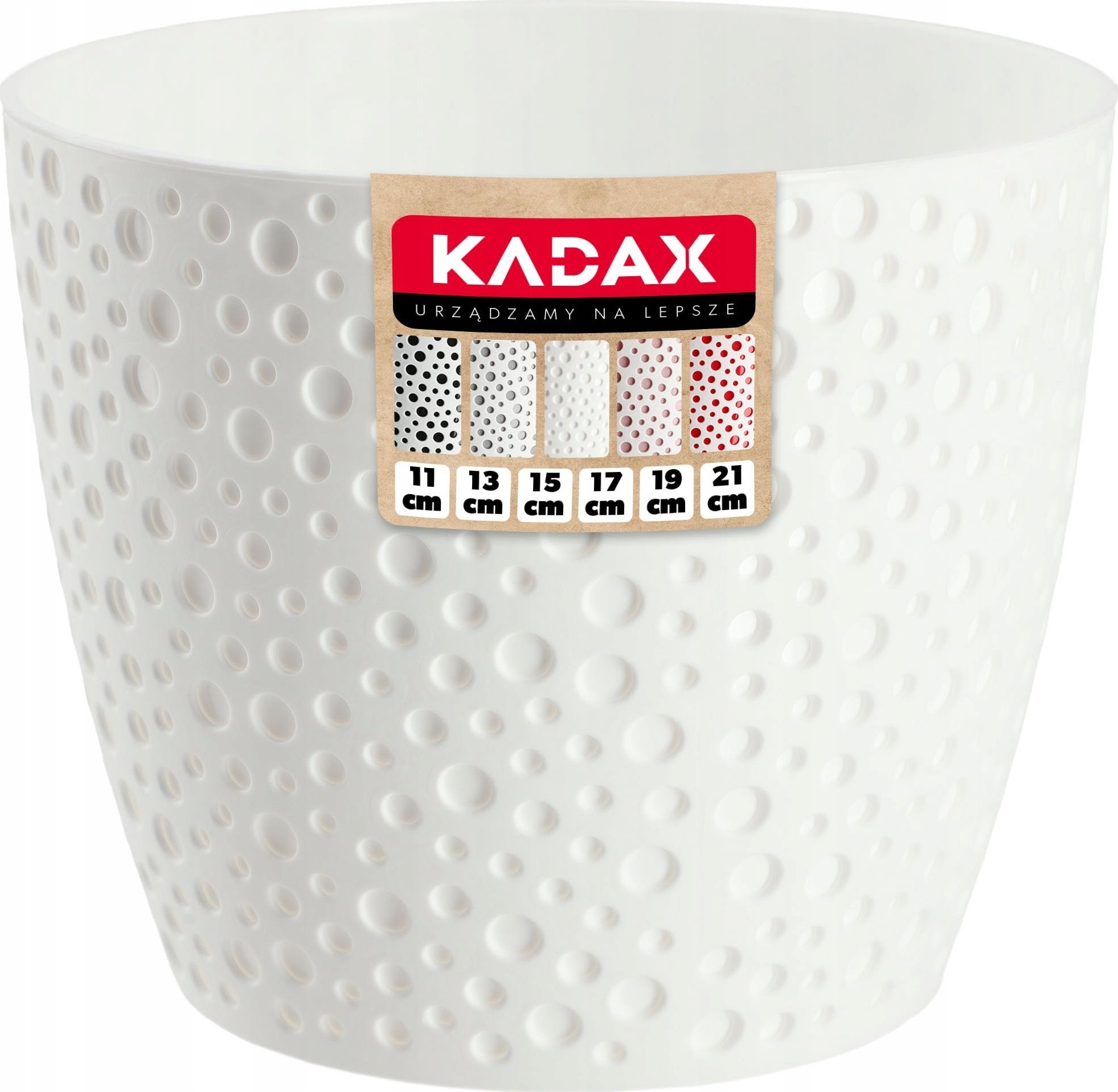 Kadax Doniczka Osłonka Okrągła Na Kwiaty Biała 15cm