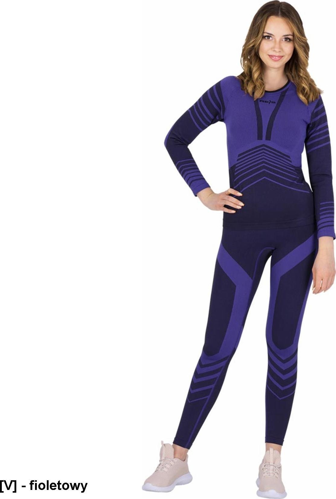 R.E.I.S. US-VENNA - Bielizna termoaktywna damska koszulka z długi rękaw oraz legginsy dodatkowa izolacja przed zimnem dzianina 58% nylon 30% bambusowe