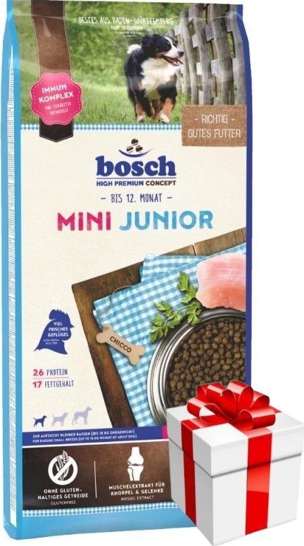 Bosch Bosch Junior Mini drób (nowa receptura) 15kg + Niespodzianka dla psa GRATIS