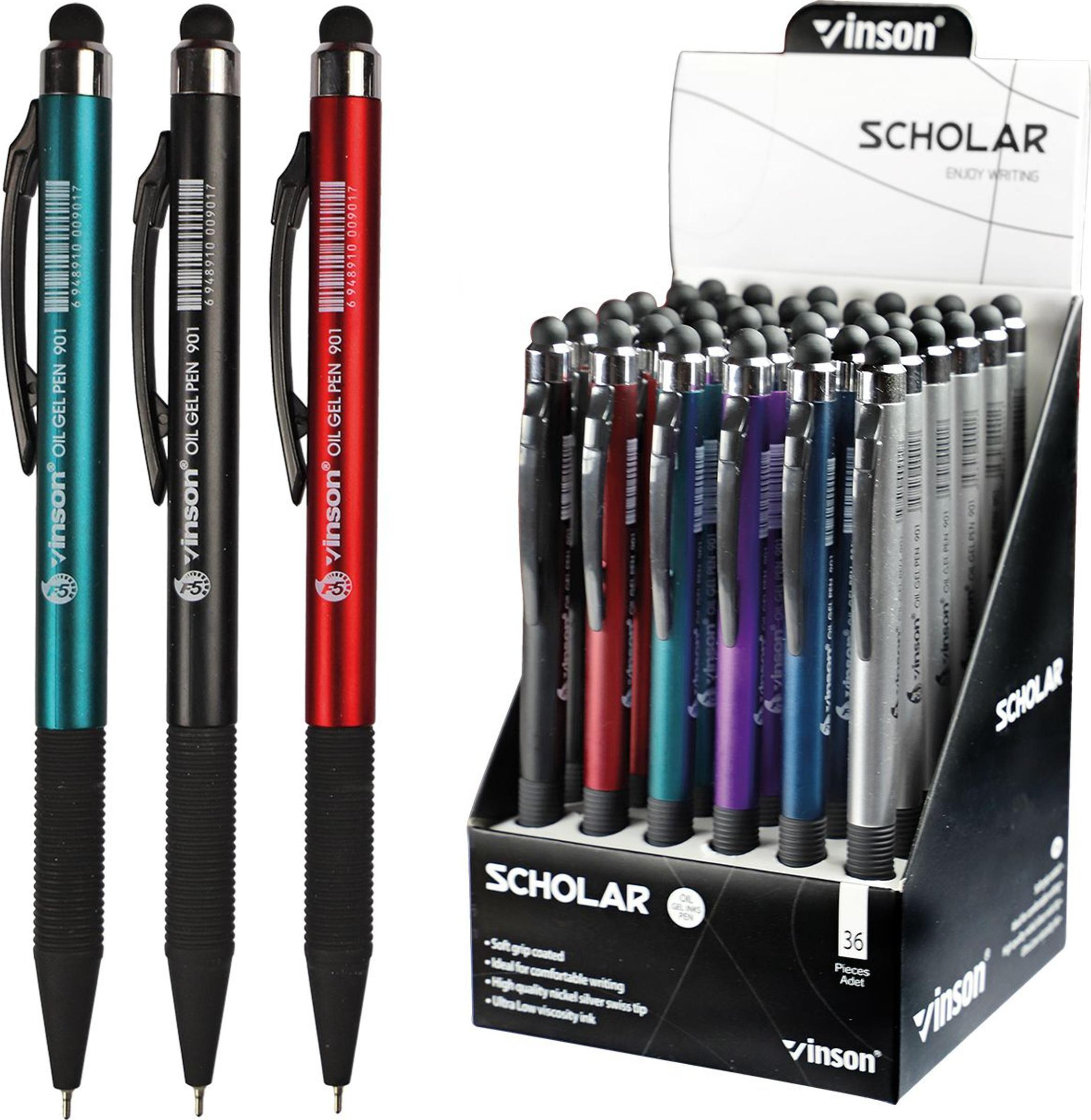 Titanum Długopis automatyczny Vinson Scholar Touch 0,7mm 36 szt DISPLAY