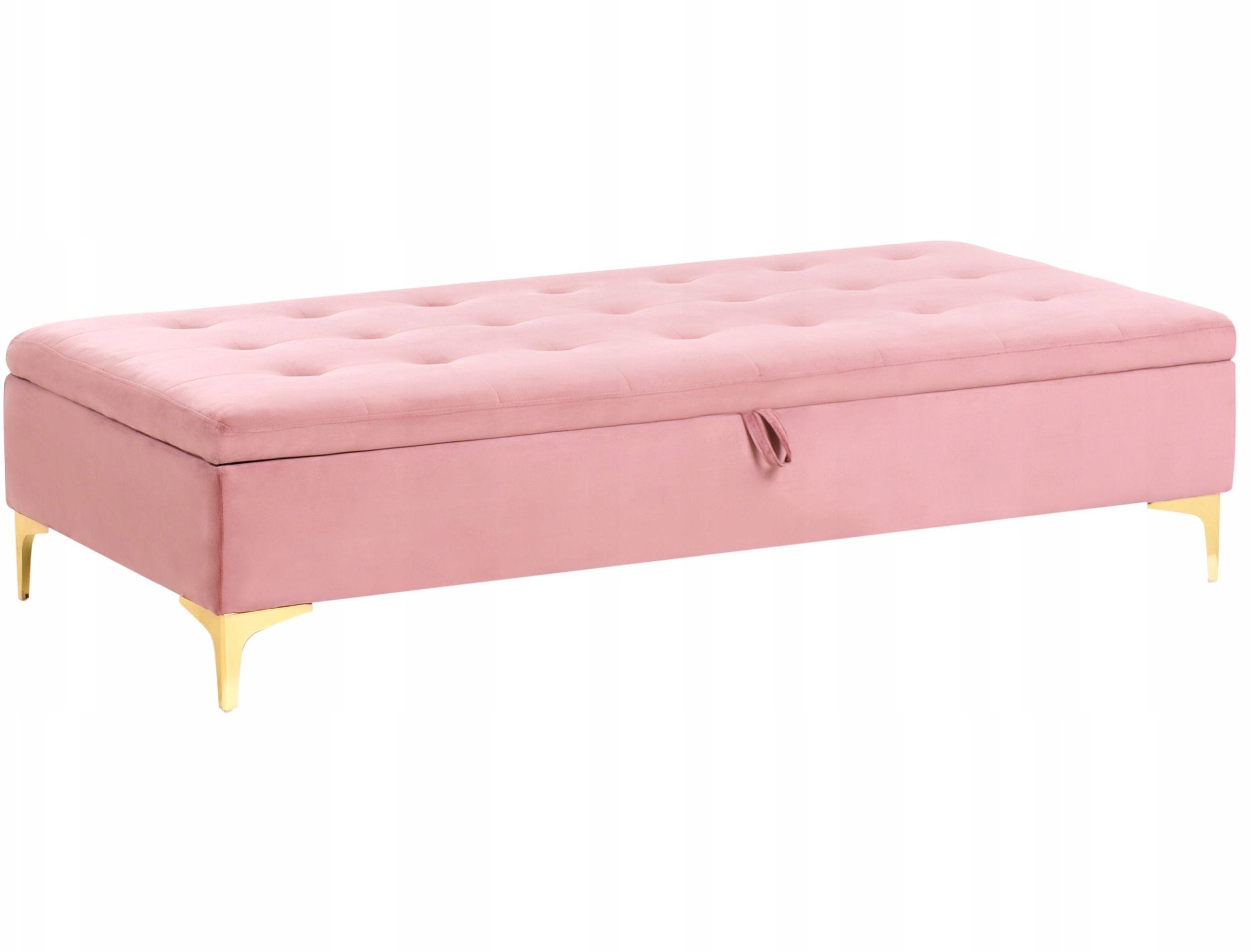 Otomana ze schowkiem ABERDEEN Welur Różowy