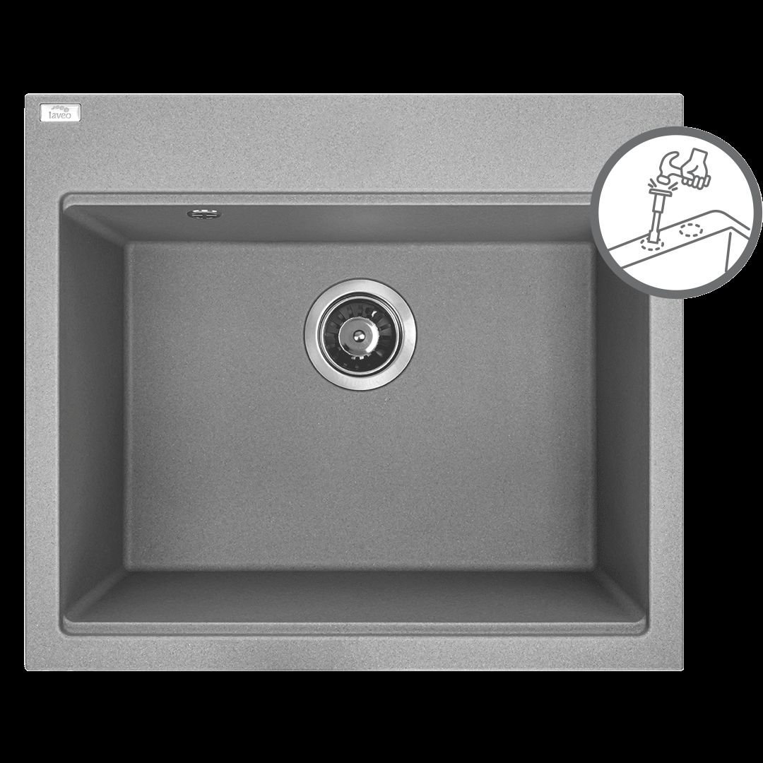 Zlewozmywak Laveo LAVEO Tau SBT_510Y zlewozmywak Szary 1-komorowy