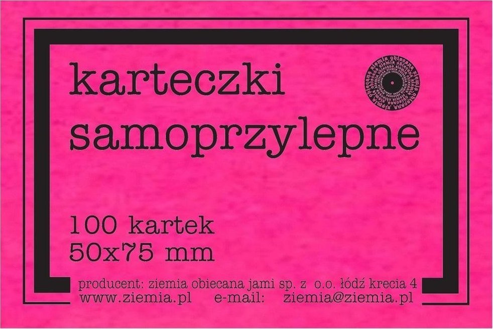Ziemia Obiecana Karteczki samoprzylepne Fluo 50x75mm 100K róż