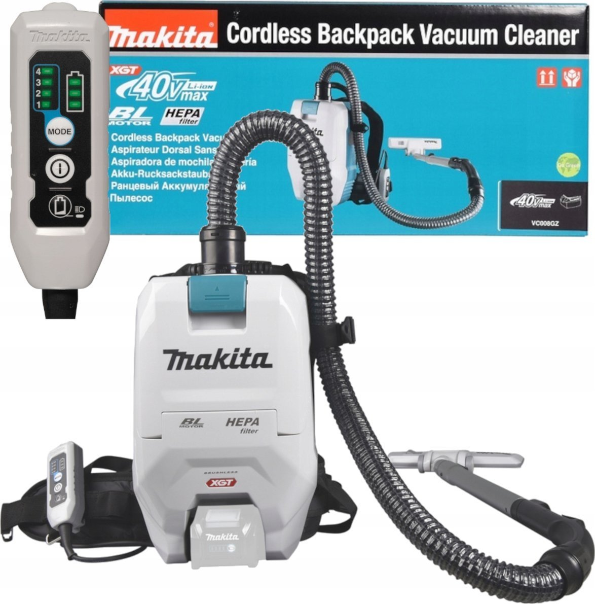 Odkurzacz przemysłowy Makita ODKURZACZ AKUMULATOROWY PLECAKOWY 2 L 40V XGT 0*AH