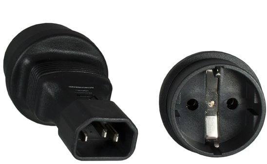 Kabel zasilający PremiumCord Adapter IEC C14 na SCHUKO CEE 7/3 napięcie 230V, 10A
