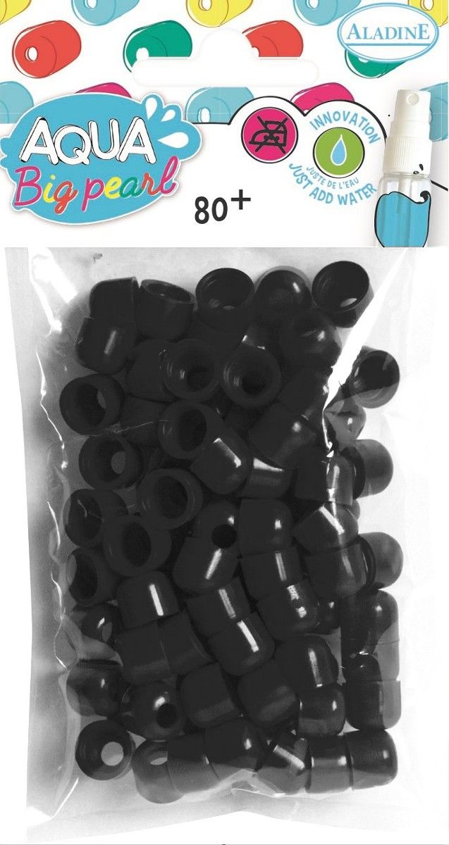 Aladine Koraliki Aqua Big pearl 80 szt. Czarne