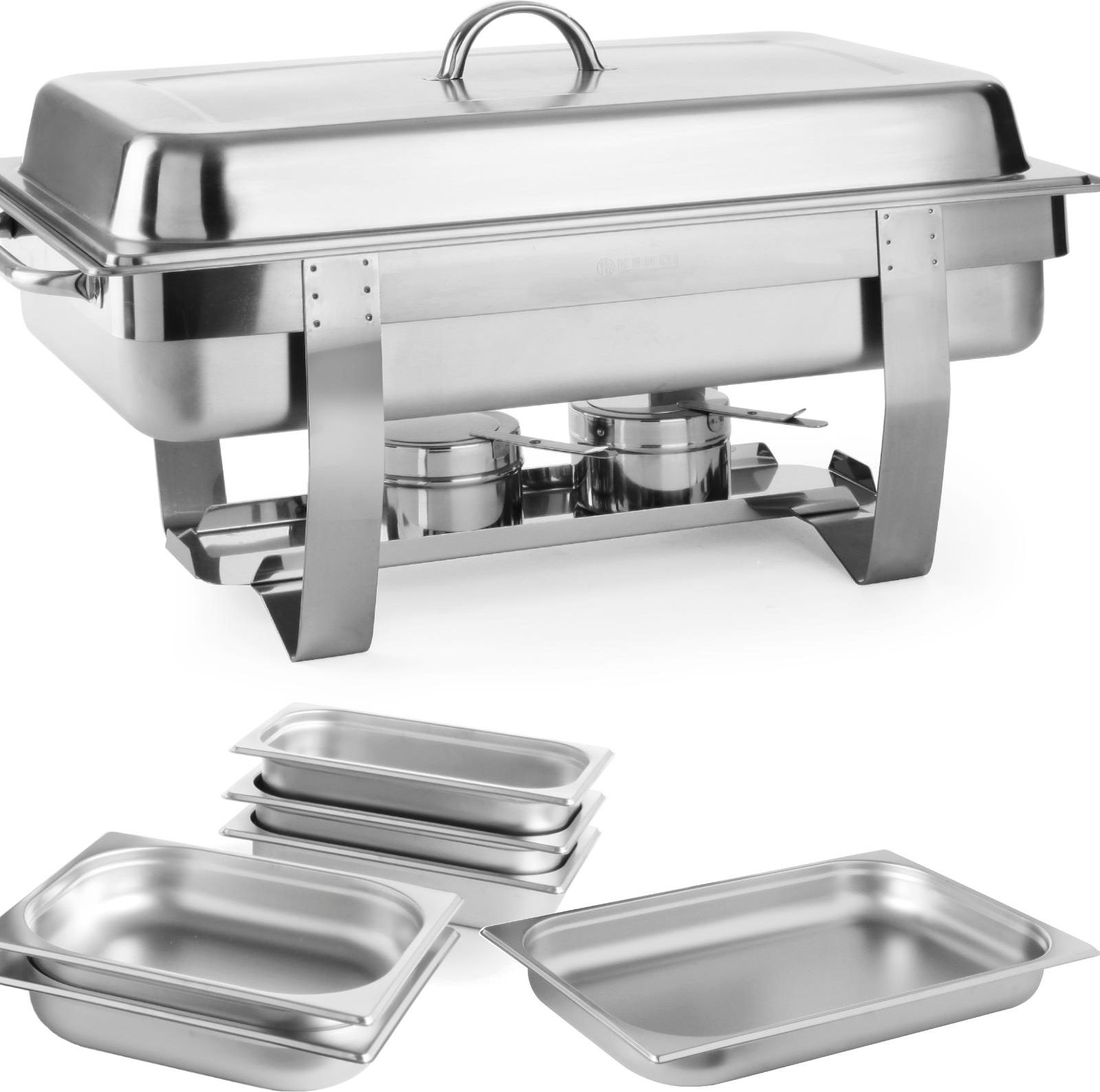 Hendi Podgrzewacz do potraw na pastę świeczki stalowy GN 1/1 - DUŻY ZESTAW Podgrzewacz do potraw na pastę świeczki stalowy GN 1/1 - DUŻY ZESTAW