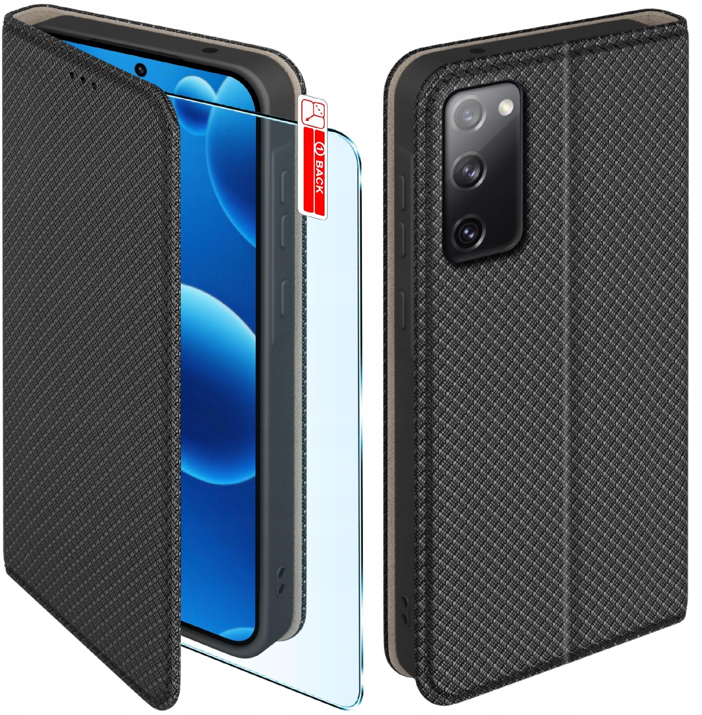 Etui z klapką do Samsung S20 FE Zamykane Czarne Futerał + Szkło