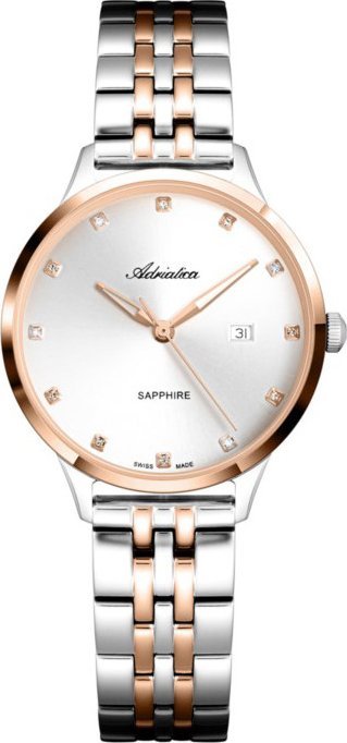 Zegarek damski Adriatica A3831.R143Q CYRKONIE srebrny