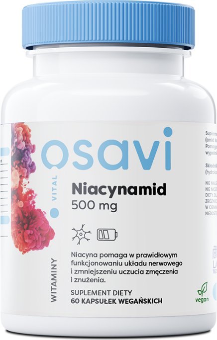 Osavi Witamina B3 (Amid kwasu nikotynowego) 500 mg 60 kapsułek
