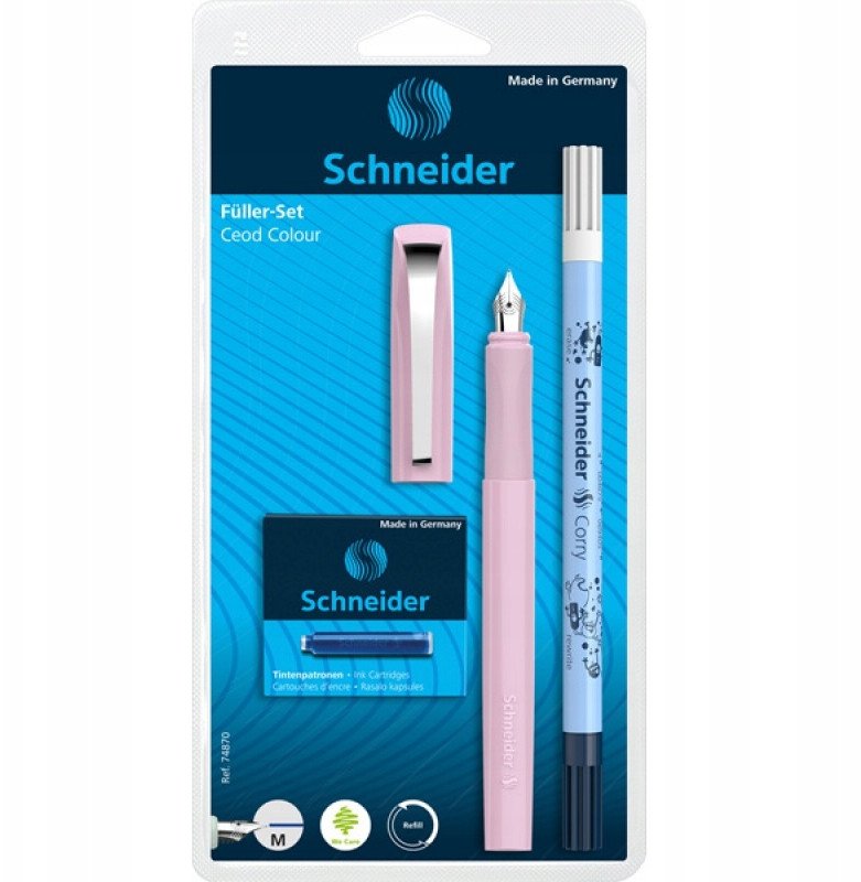Zestaw pióro wieczne SCHNEIDER Ceod Colour, wymazywacz, naboje 6 szt., mix kolorów, blister