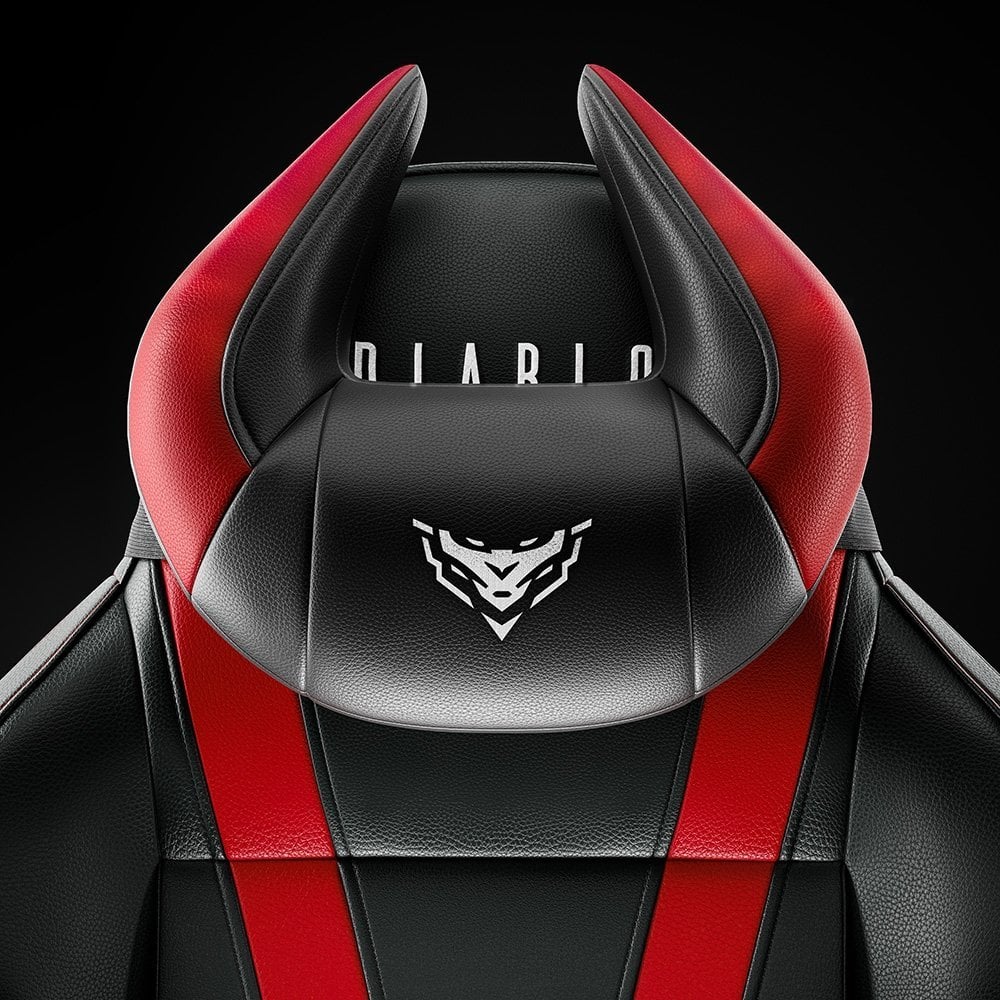 Diablo Poduszka zagłówek Diablo X-Horn ze spersonalizowanym haftem, czarno-czerwona