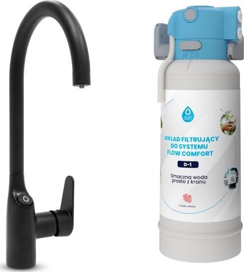 Dafi System filtrowania wody Dafi Flow Comfort + Bateria Como Czarna