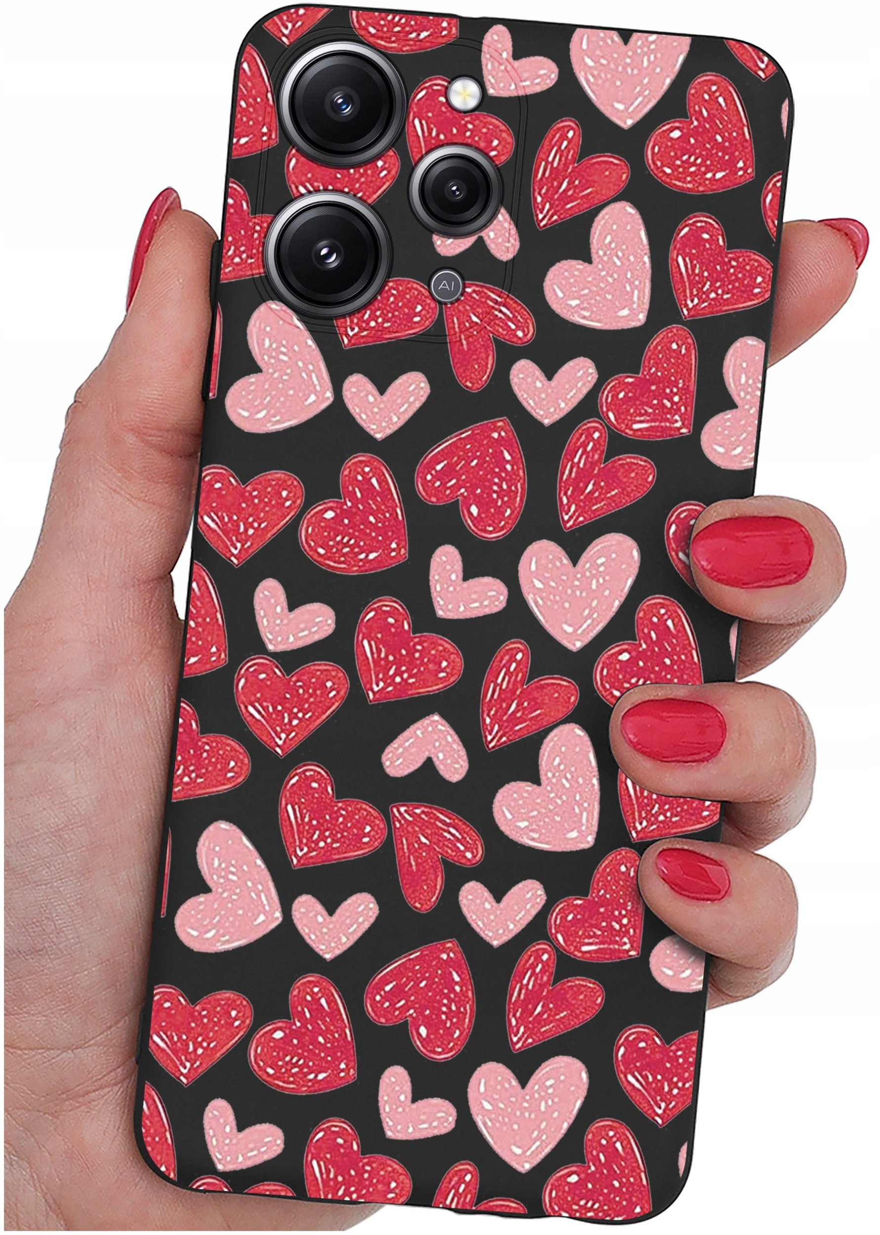 krainaGSM Etui do Xiaomi Redmi 12 4G wzory | SILIKONOWE MATT CASE + SZKŁO 9H