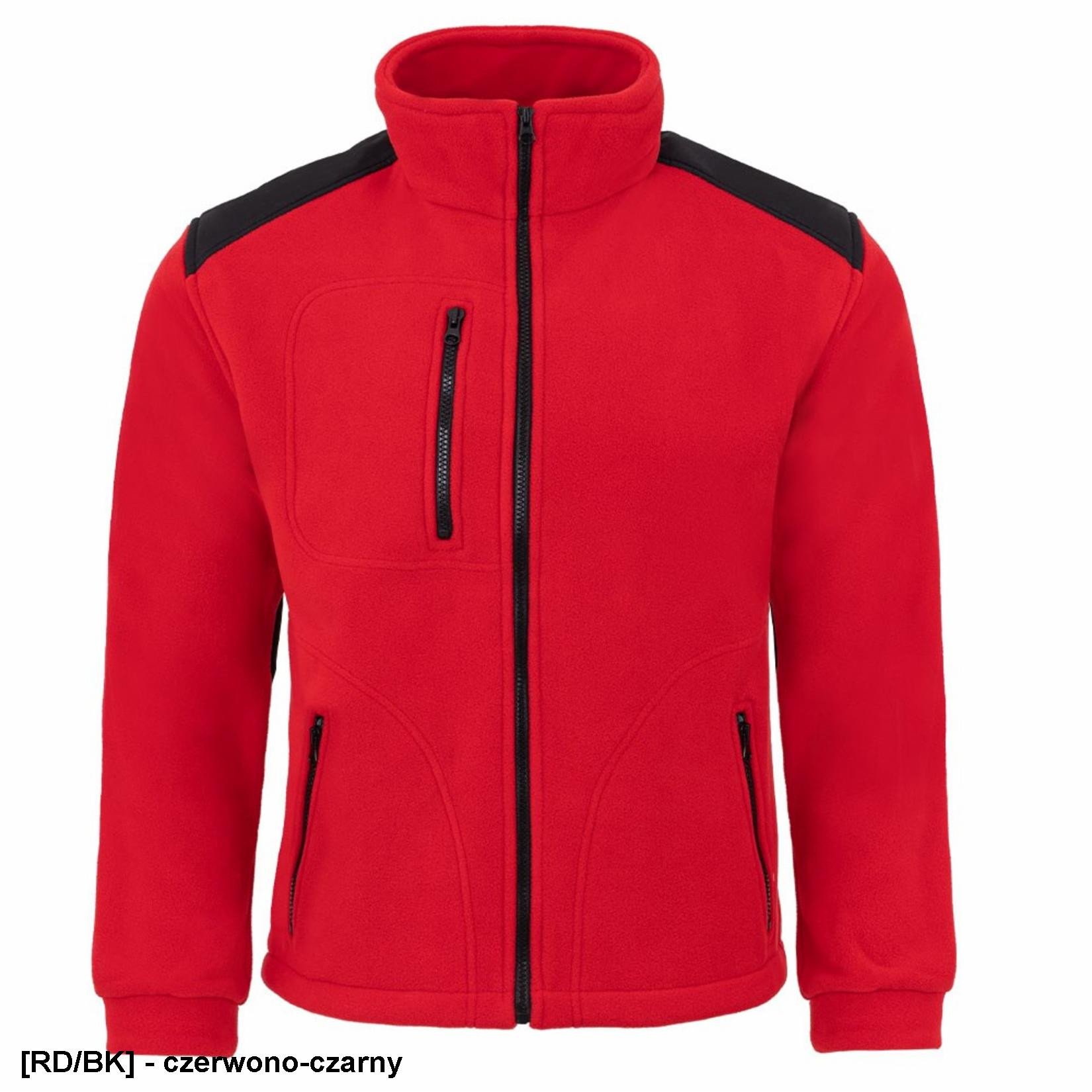 FLRA 340 - bluza polarowa unisex, gruba posiada bardzo dobre właściwości cieplne - czerwono-czarny XL