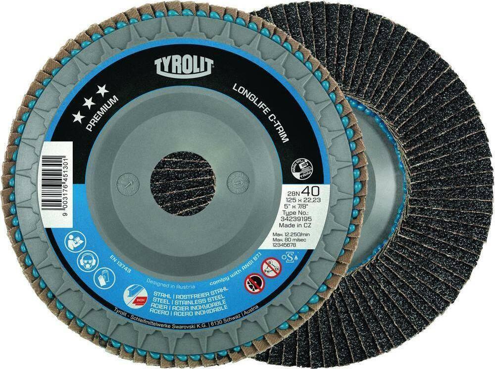 Tyrolit Ściernica listkowa talerzowa LONGLIFE C-TRIM 125mm ZA-60 wyg.Tyrolit