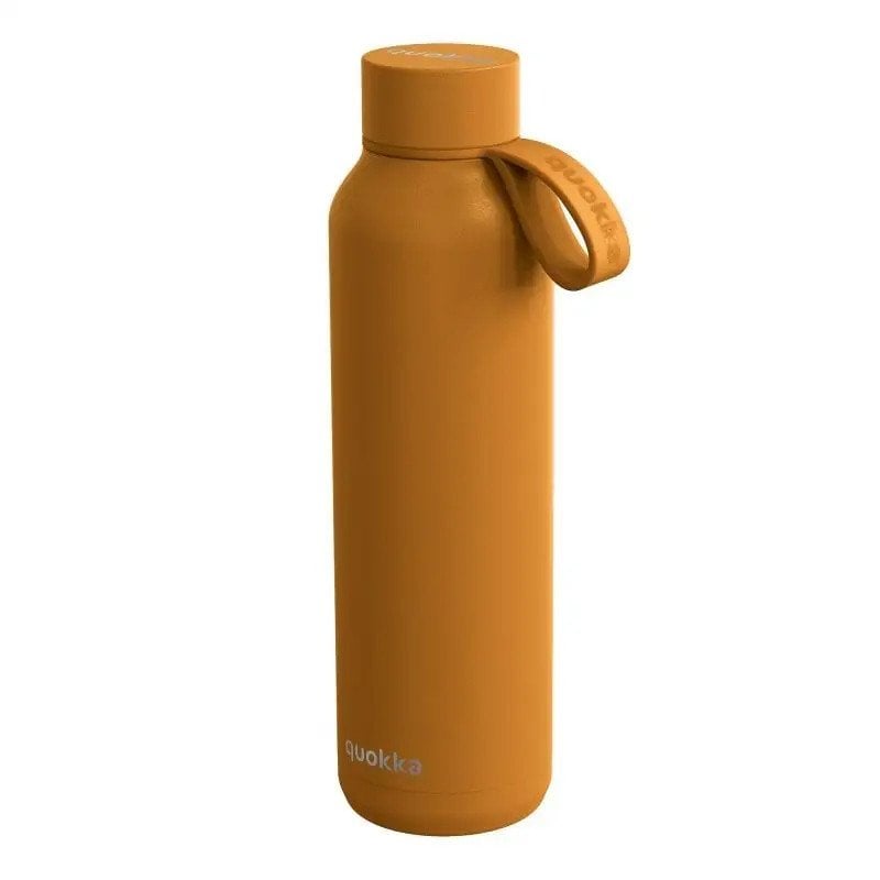Quokka Solid With Strap - Butelka termiczna ze stali nierdzewnej 630 ml z paskiem (Mustard)